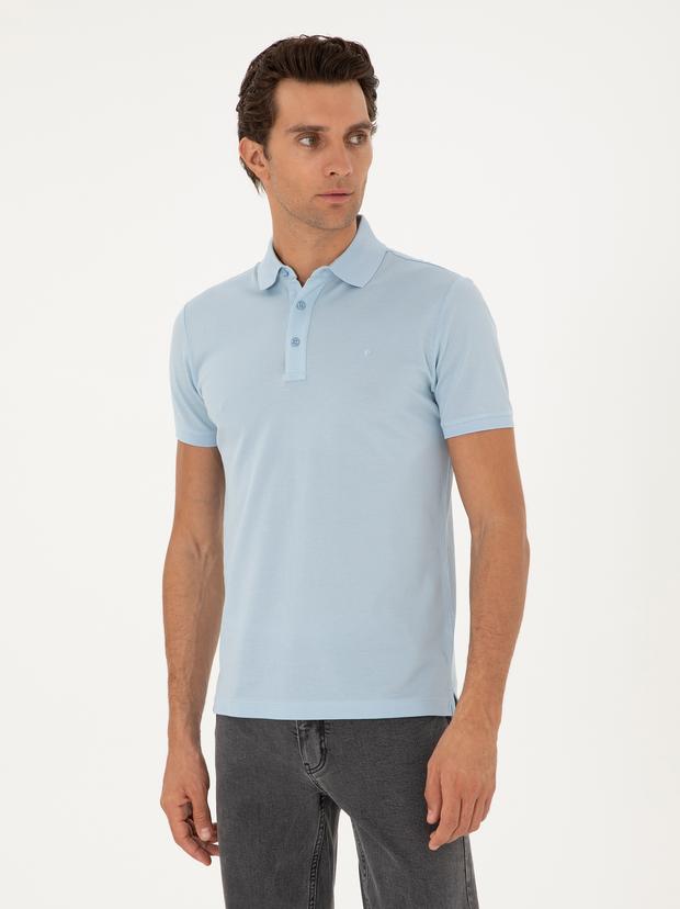 Açık Mavi Slim Fit Basic Tişört