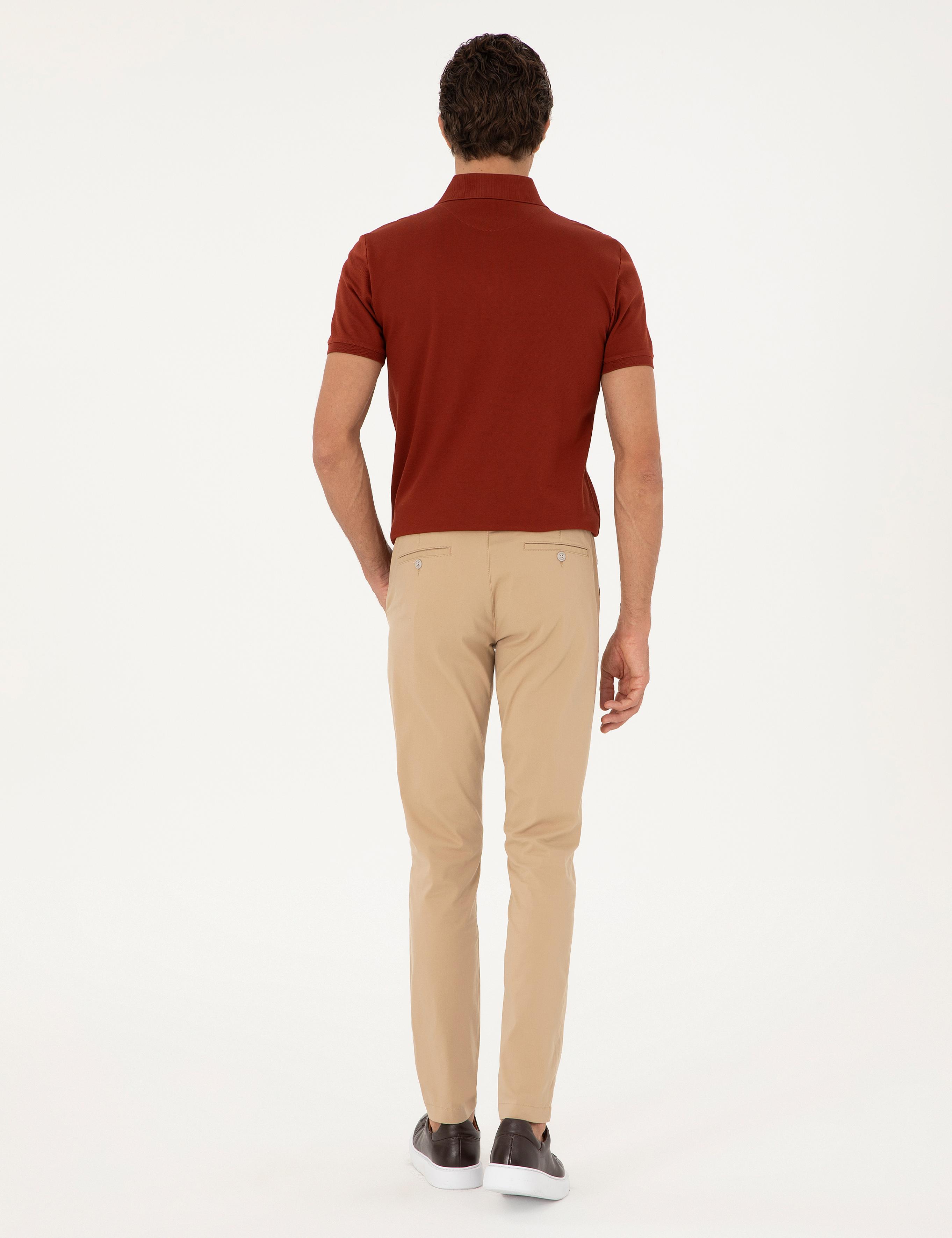 Camel Slim Fit Pamuk Karışımlı Kanvas Pantolon - 50285616028