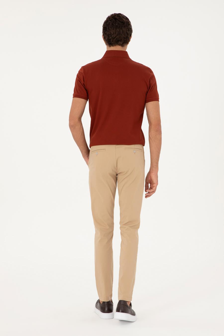 Camel Slim Fit Pamuk Karışımlı Kanvas Pantolon - 50285616028