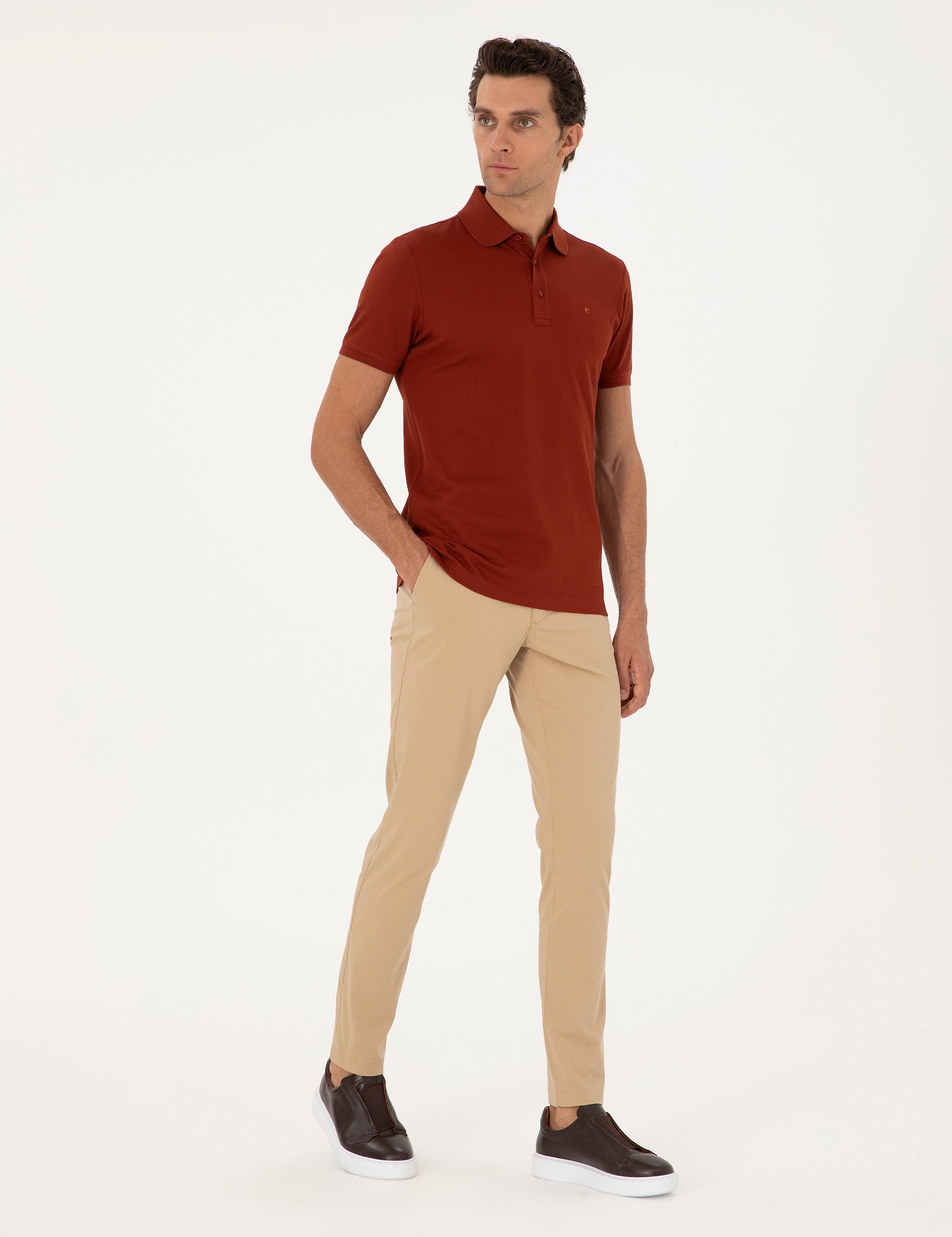 Camel Slim Fit Pamuk Karışımlı Kanvas Pantolon - 50285616028