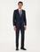 Lacivert Slim Fit Yün Keten Karışımlı Mikro Desenli Takım Elbise