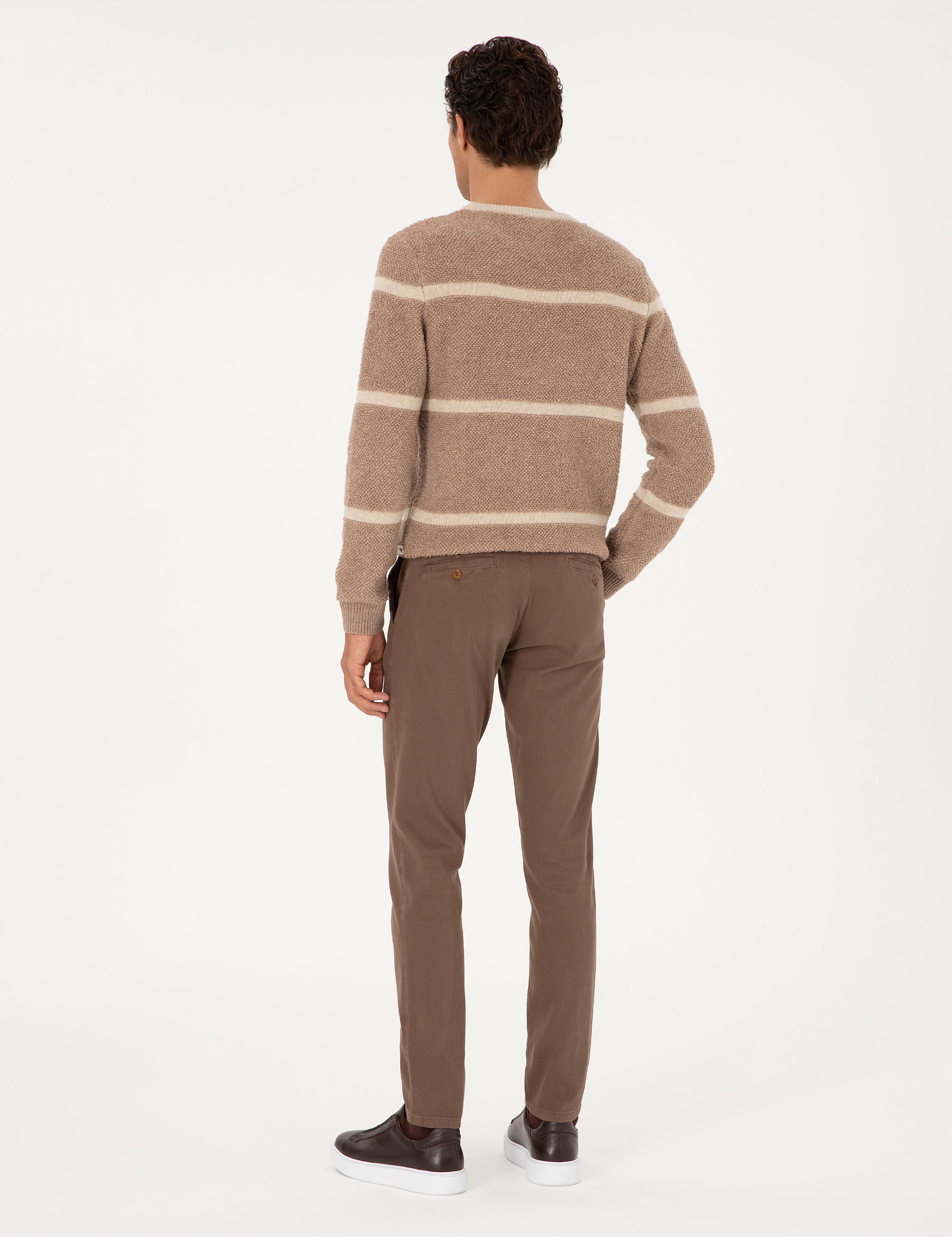 Kahverengi Slim Fit Kanvas Pantolon - 50305017453