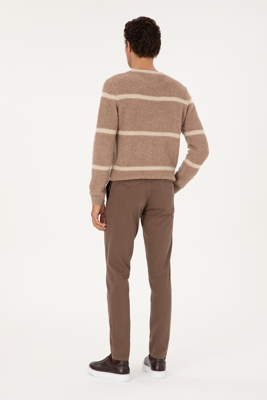 Kahverengi Slim Fit Kanvas Pantolon - 50305017453