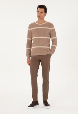 Kahverengi Slim Fit Kanvas Pantolon