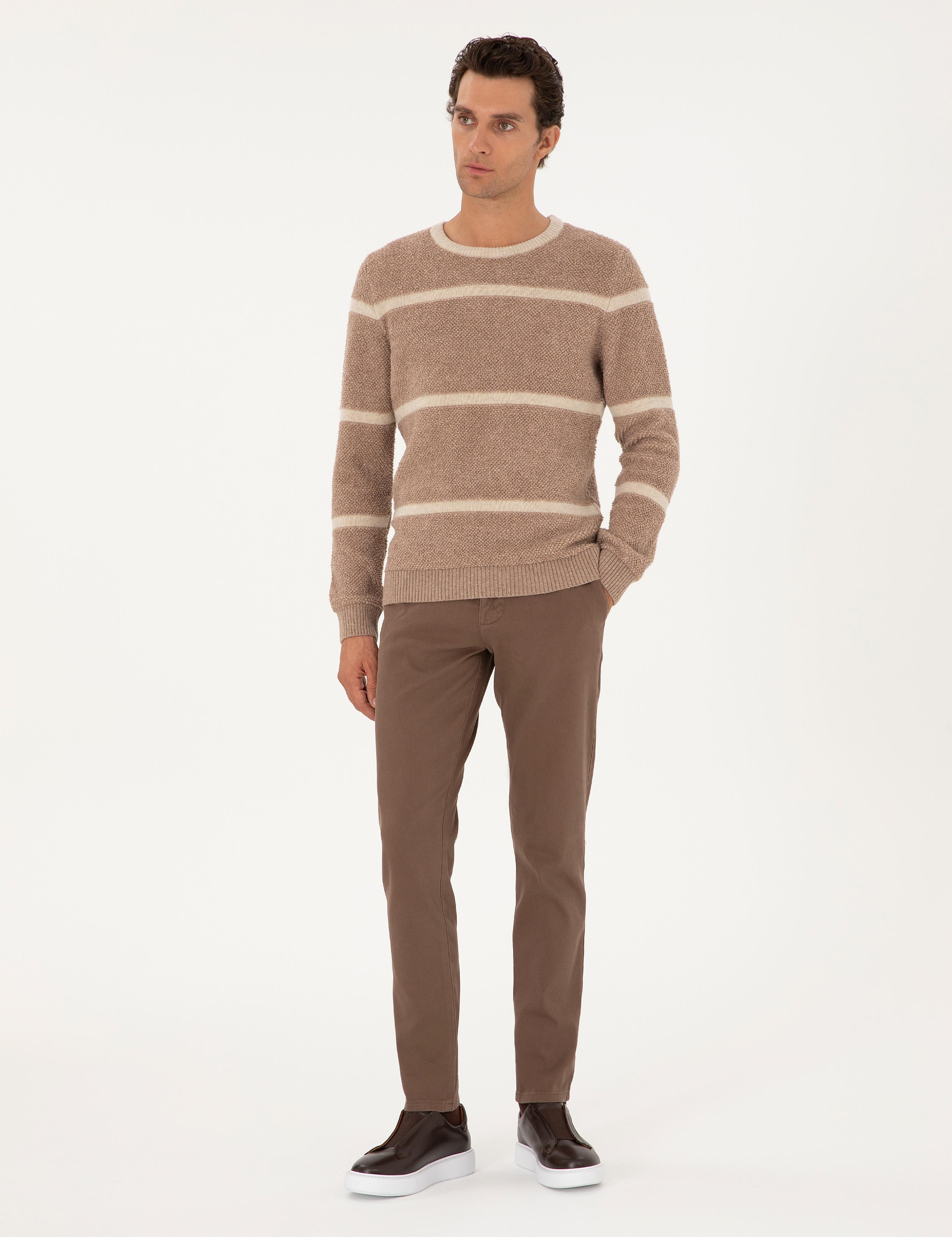 Kahverengi Slim Fit Kanvas Pantolon - 50305017453