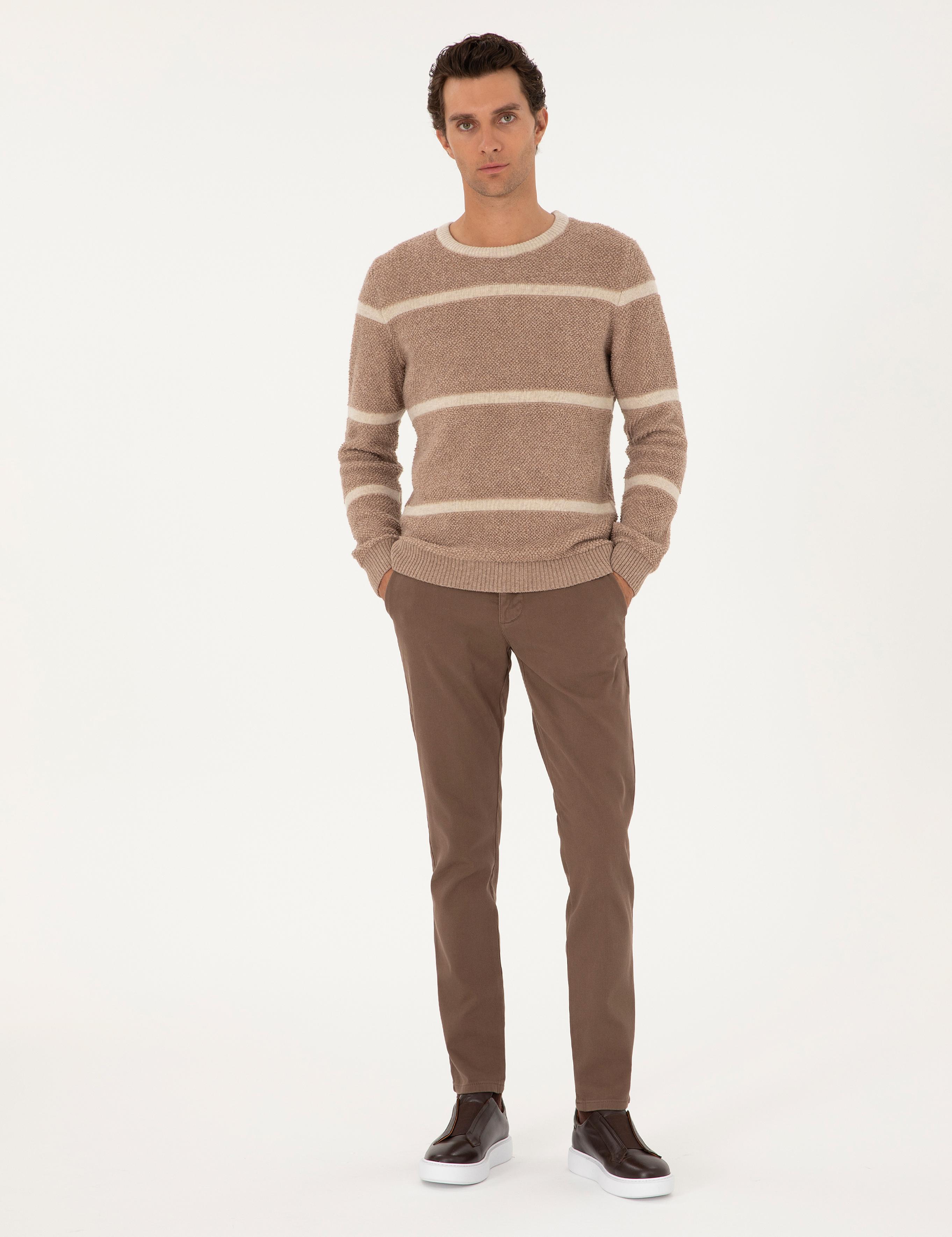 Kahverengi Slim Fit Kanvas Pantolon - 50305017453