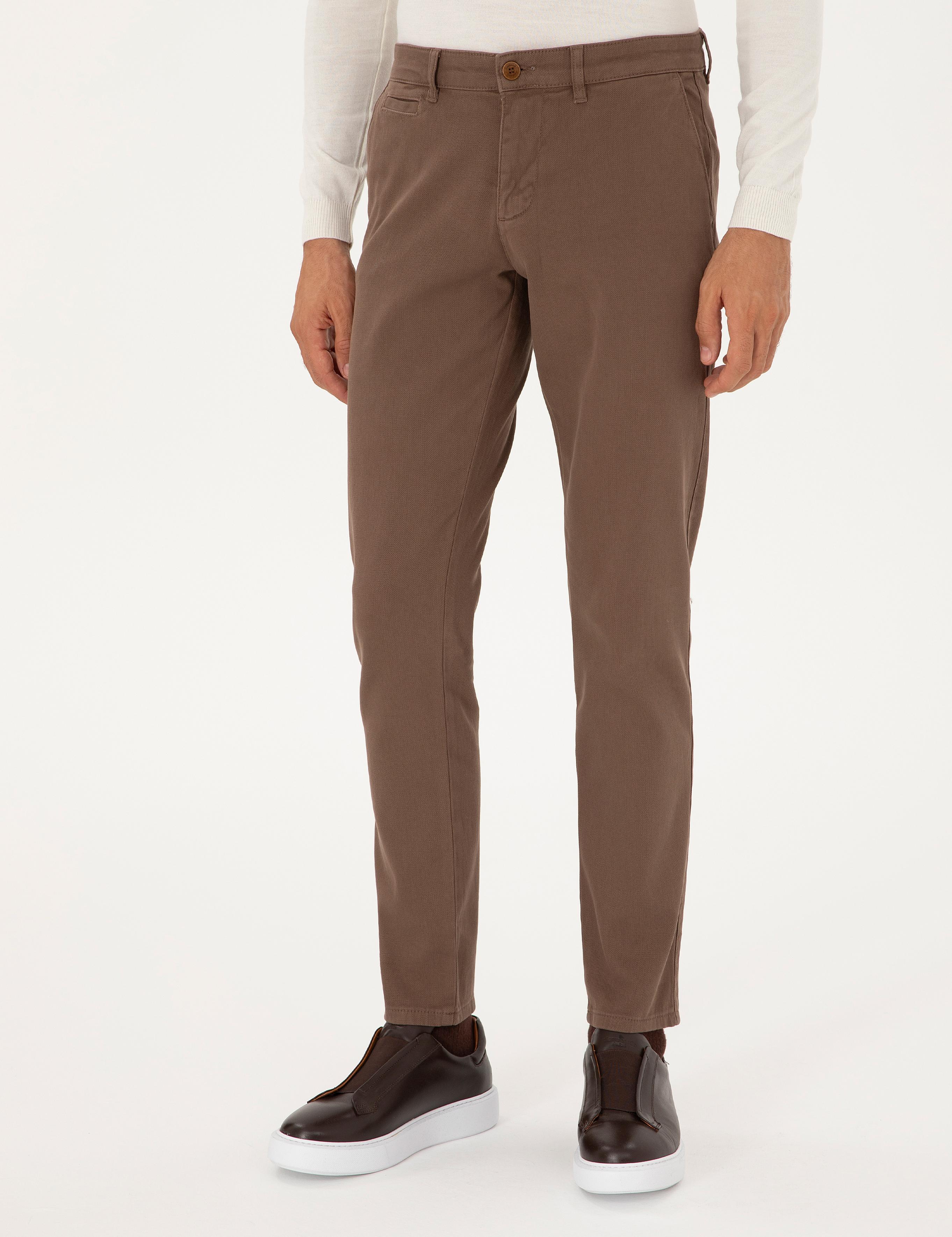 Kahverengi Slim Fit Kanvas Pantolon - 50305017453