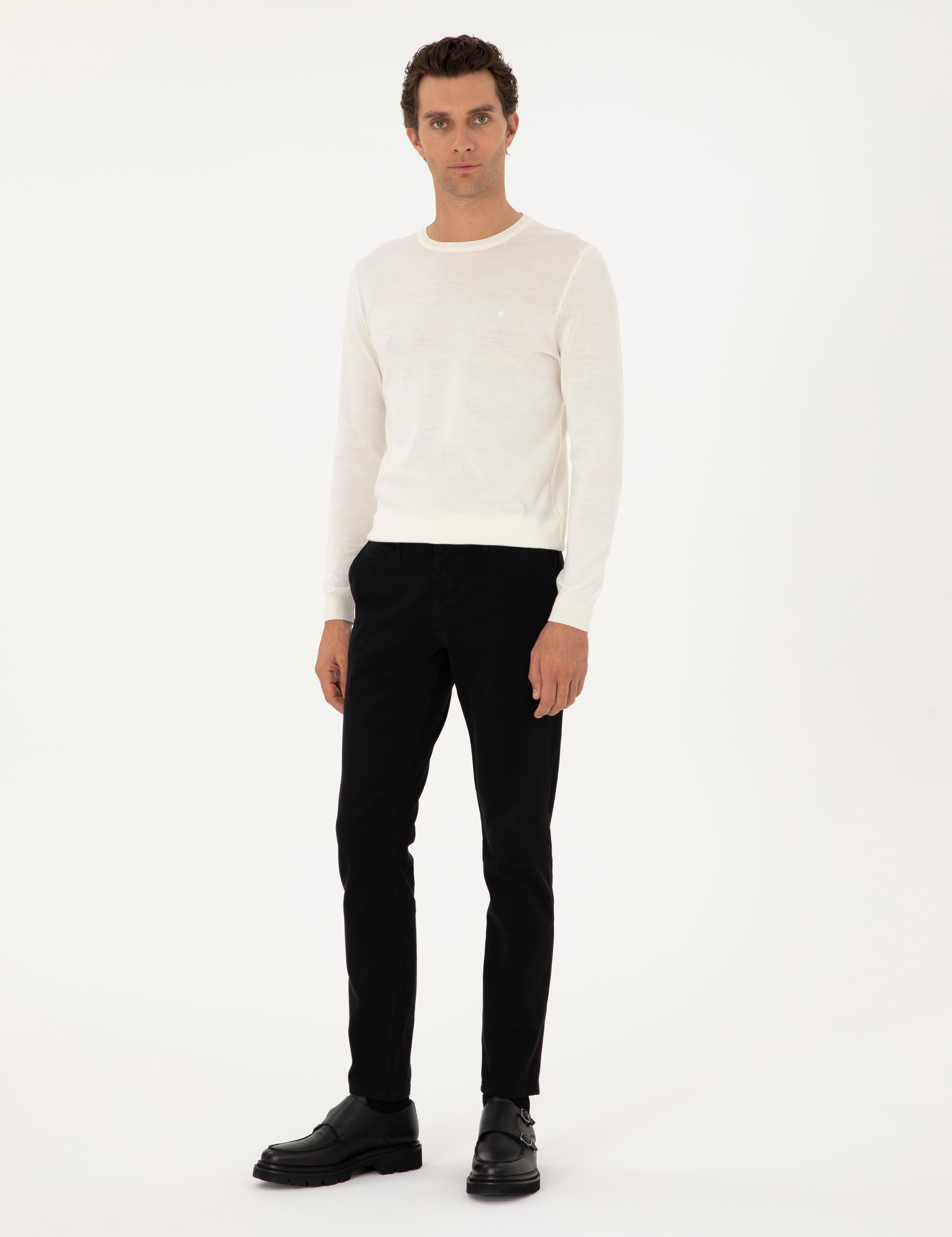 Siyah Slim Fit Kanvas Pantolon - 50305017213