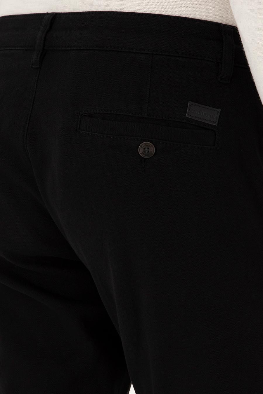 Siyah Slim Fit Kanvas Pantolon - 50305017213