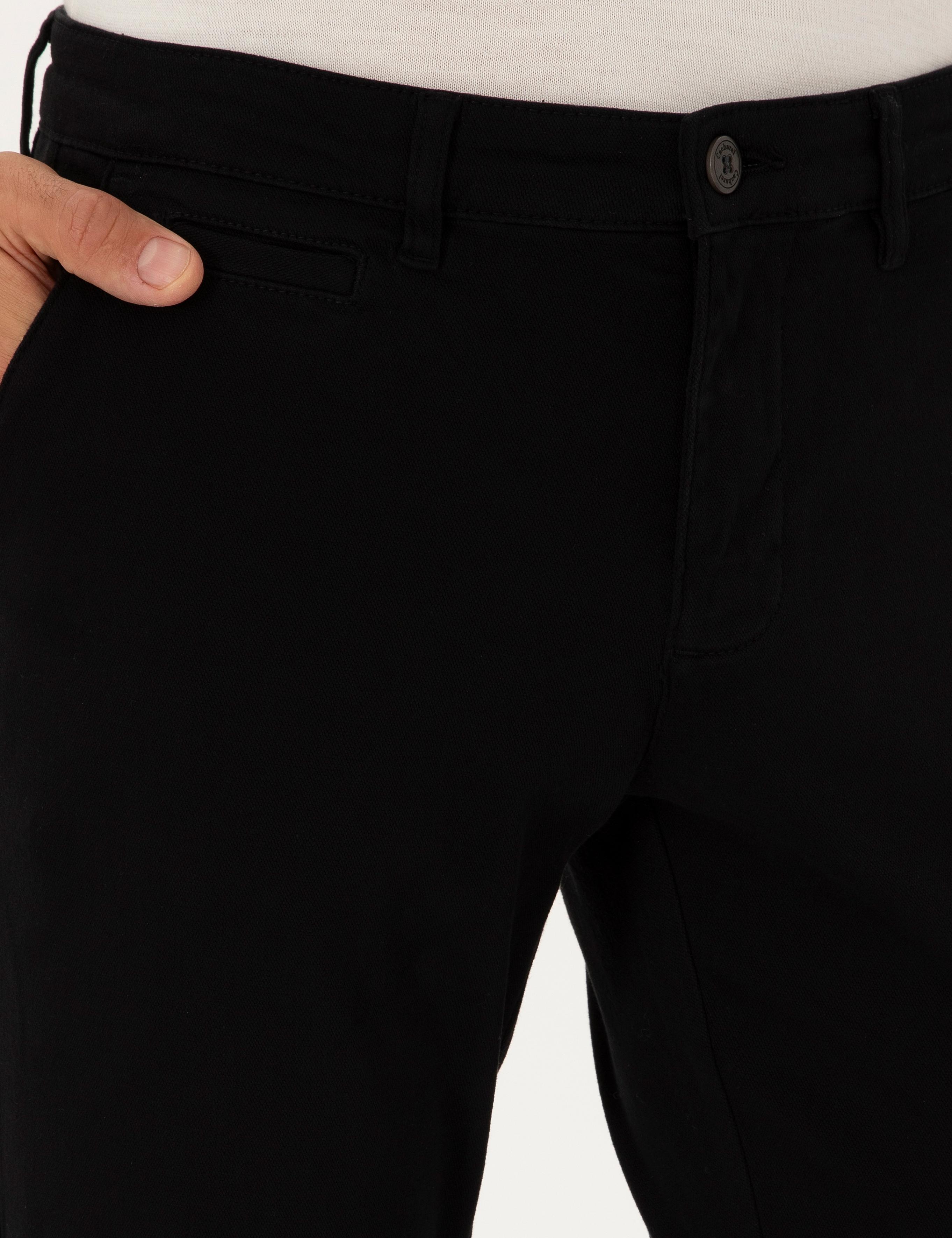 Siyah Slim Fit Kanvas Pantolon - 50305017213