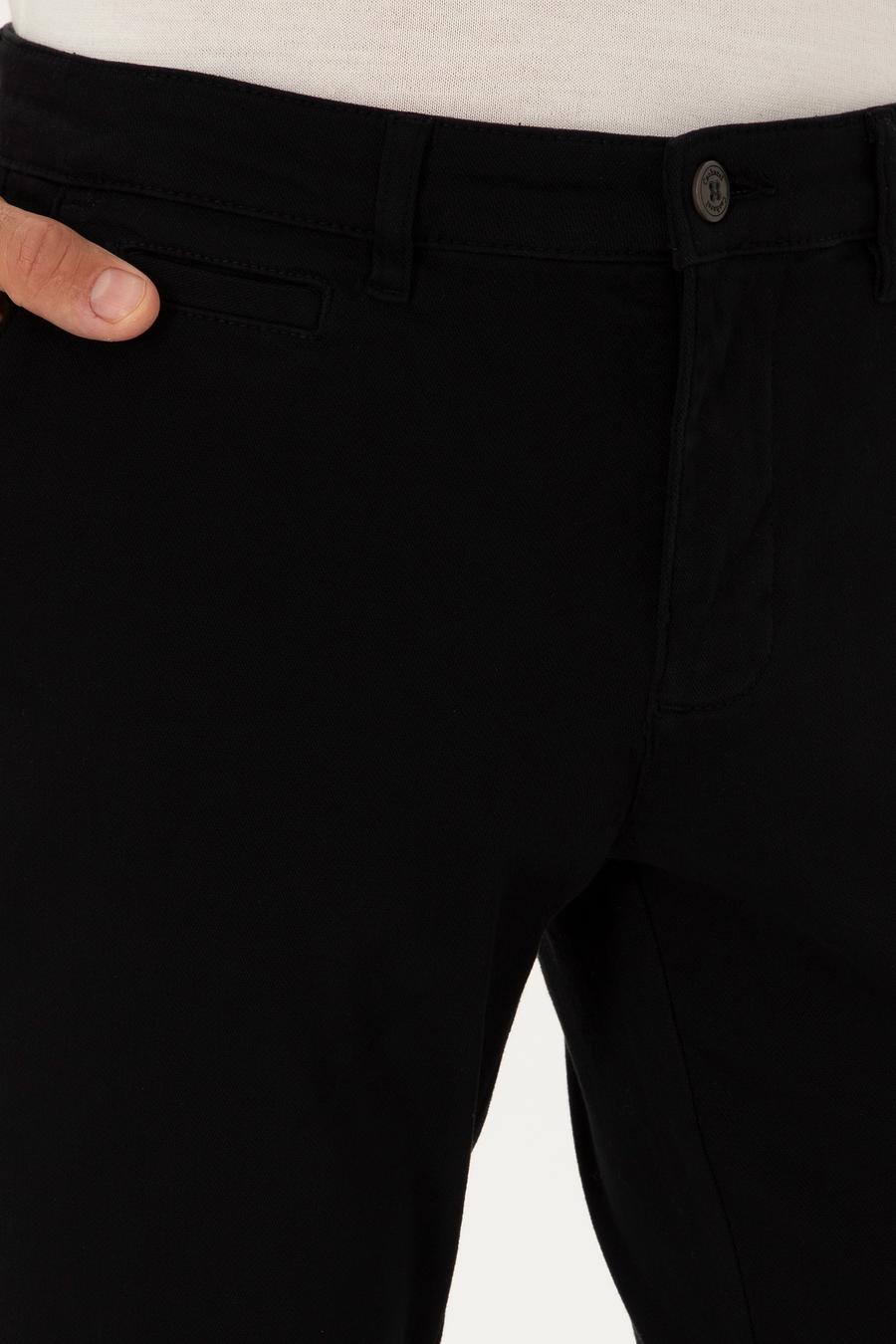 Siyah Slim Fit Kanvas Pantolon - 50305017213