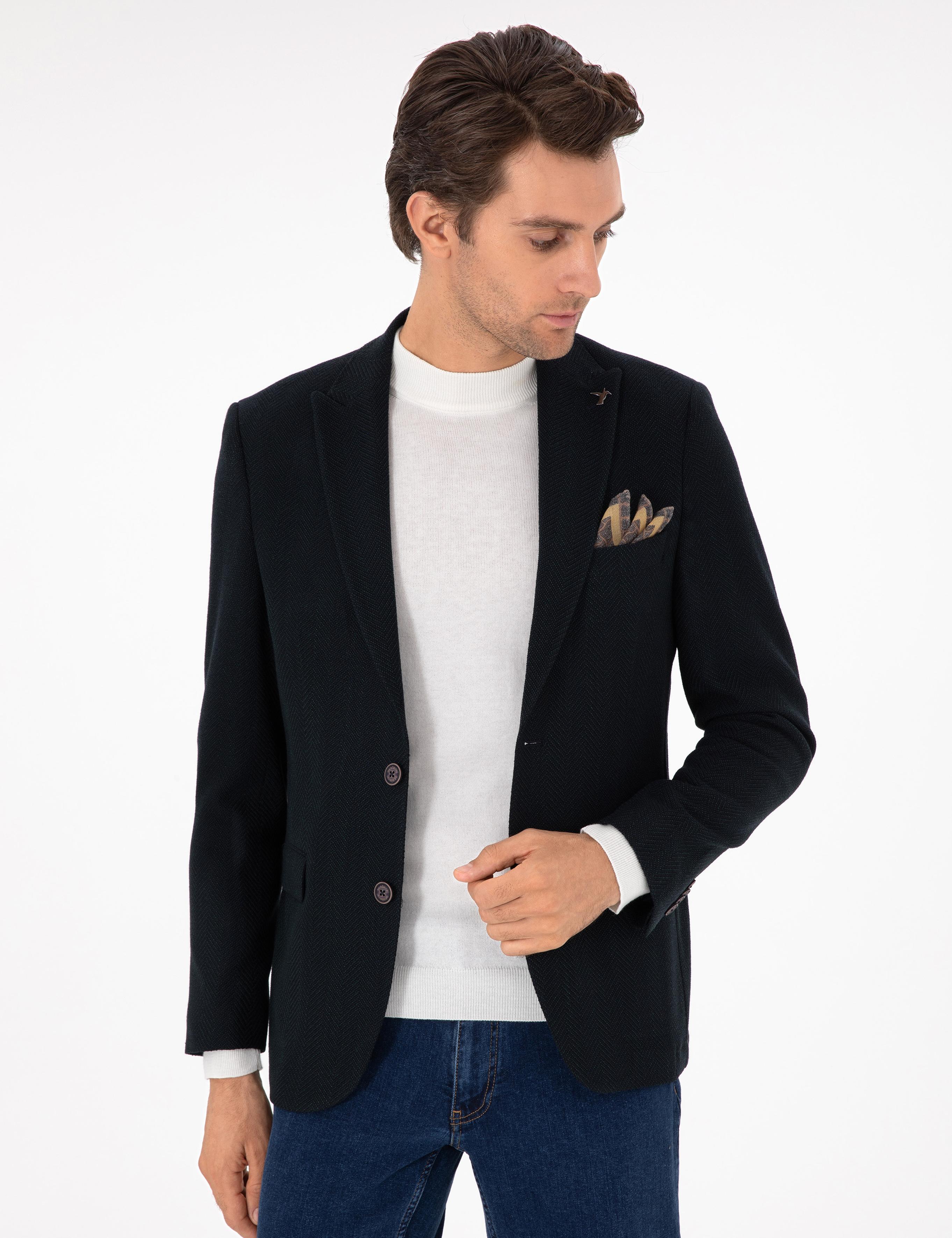 Yeşil Slim Fit Ceket - 50290533053