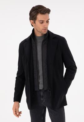 Siyah Slim Fit Mont