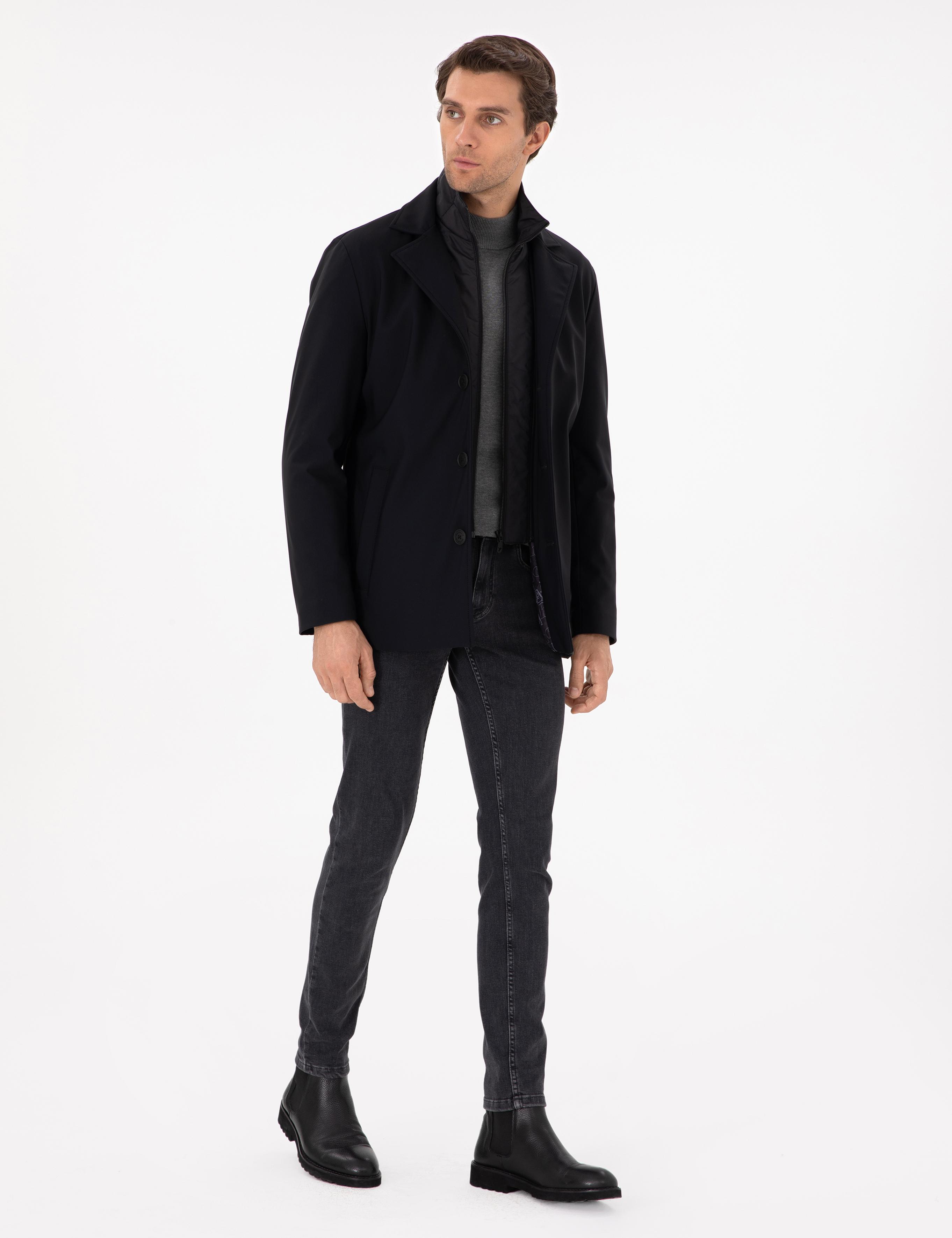 Siyah Slim Fit Mont - 50292651006