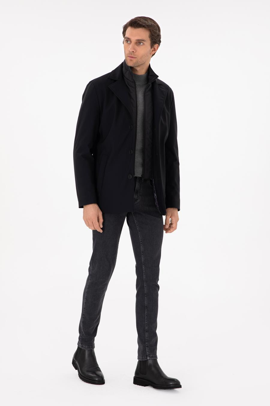 Siyah Slim Fit Mont - 50292651006