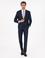 Lacivert Slim Fit Yün Karışımlı Mikro Desenli Takım Elbise