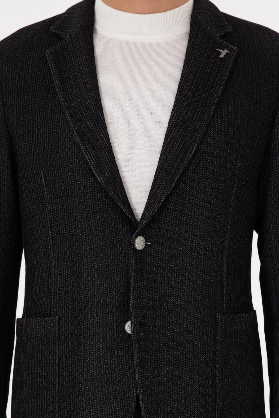 Siyah Slim Fit Yün Karışımlı Blazer Ceket - 50290541062