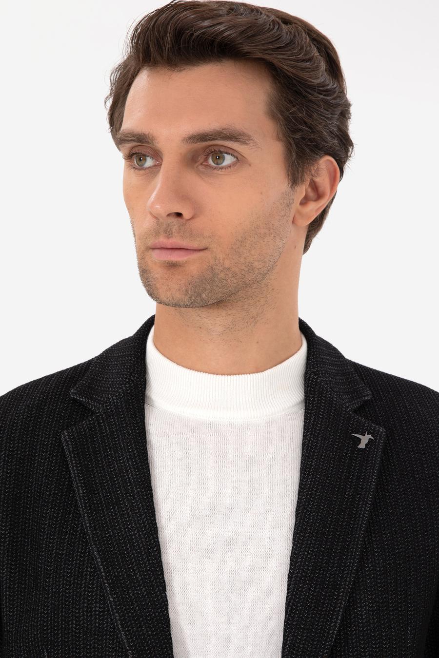 Siyah Slim Fit Yün Karışımlı Blazer Ceket - 50290541062