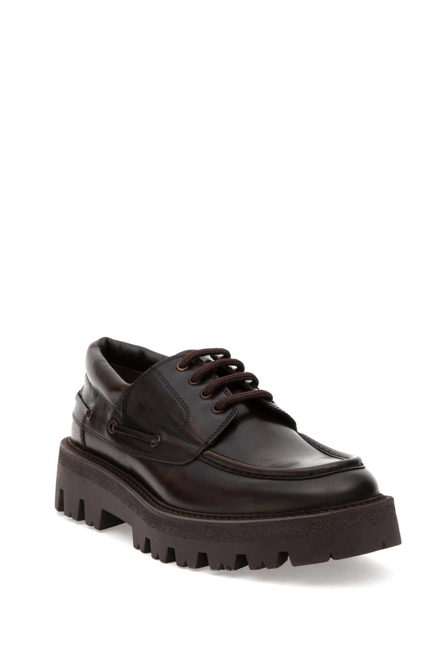 Kahverengi %100 Deri Termo Taban Smart Casual Ayakkabı - 50296545002