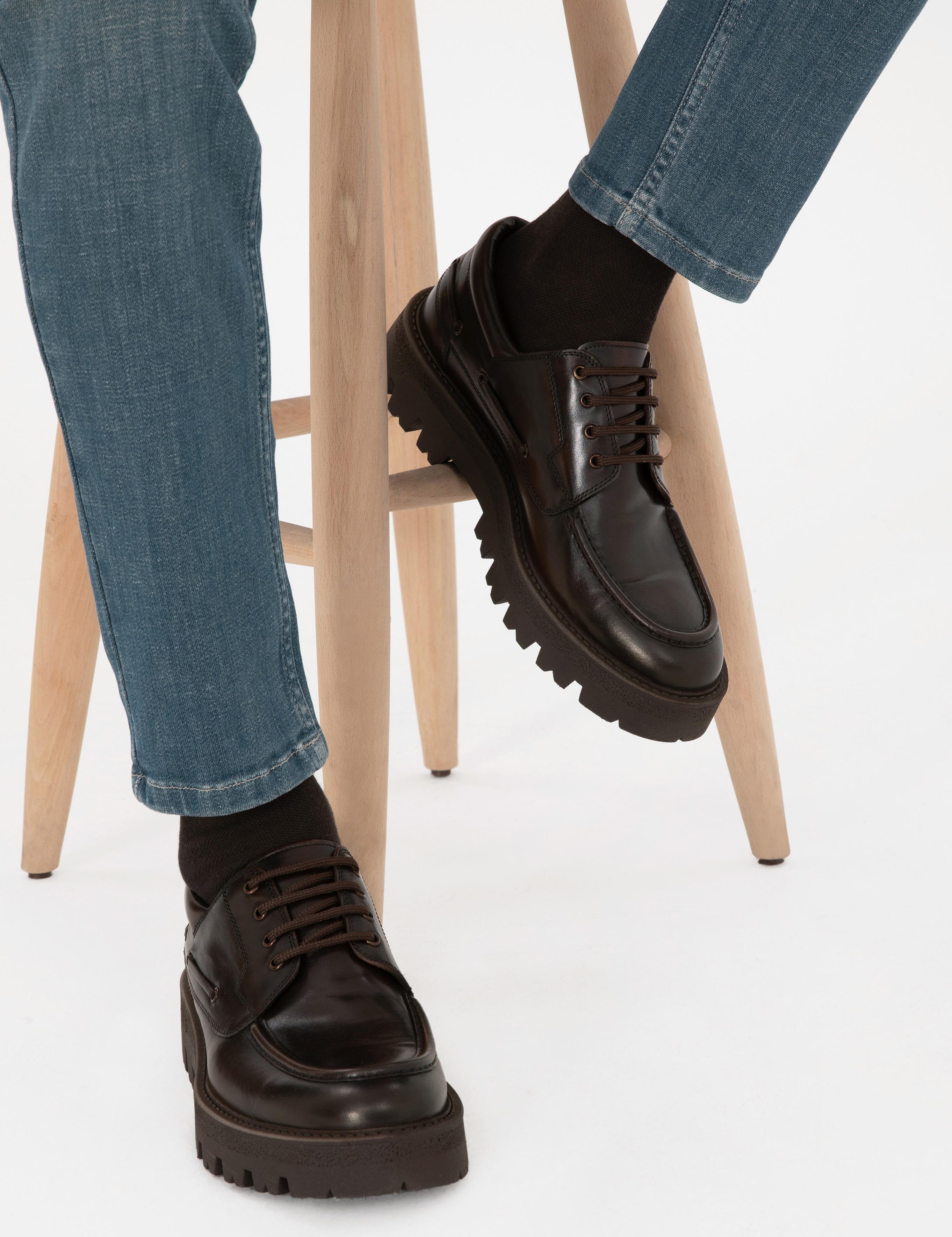 Kahverengi %100 Deri Termo Taban Smart Casual Ayakkabı - 50296545002