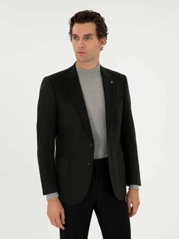 Haki Slim Fit Ceket
