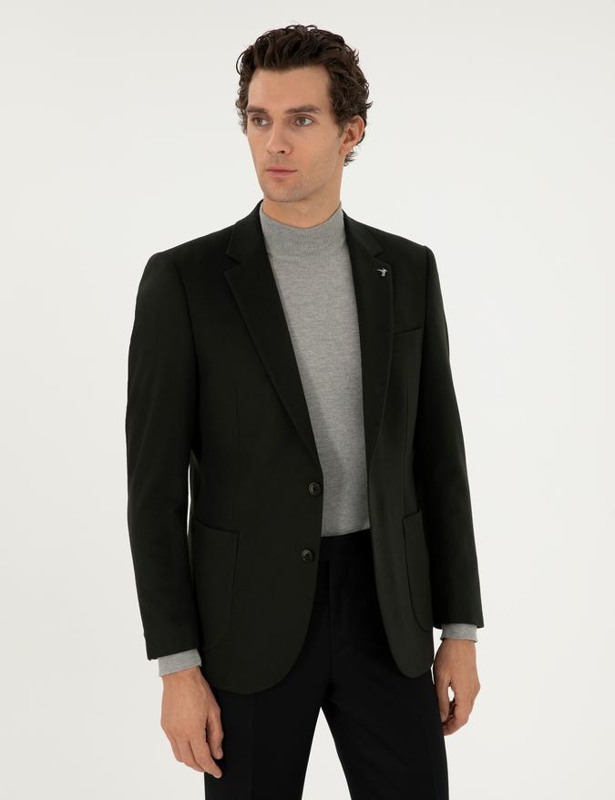 Haki Slim Fit Ceket
