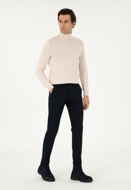 Lacivert Slim Fit Kanvas Pantolon