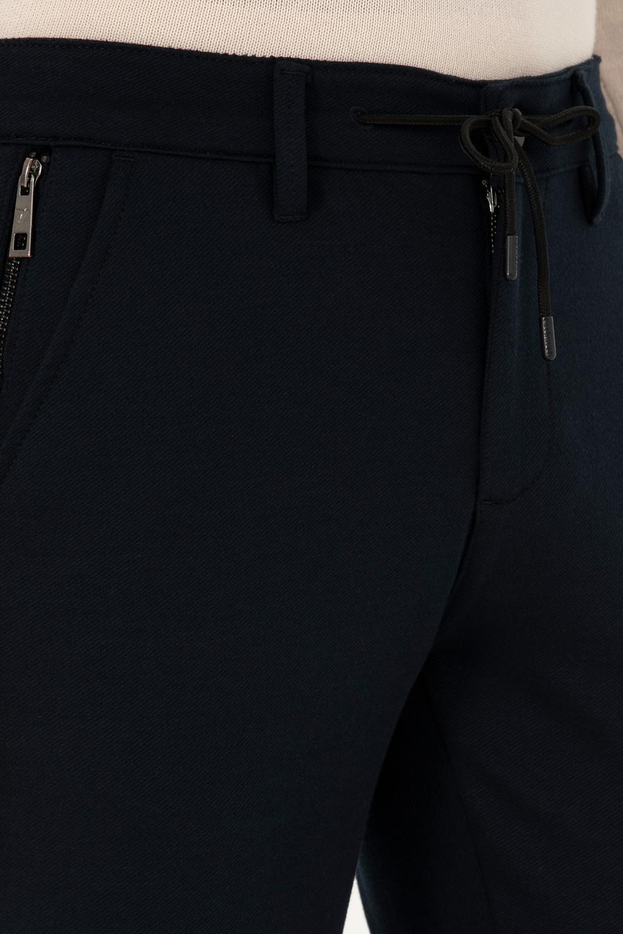 Lacivert Slim Fit Kanvas Pantolon - 50292330014