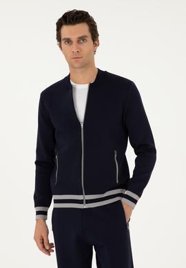 Lacivert Regular Fit Triko Hırka