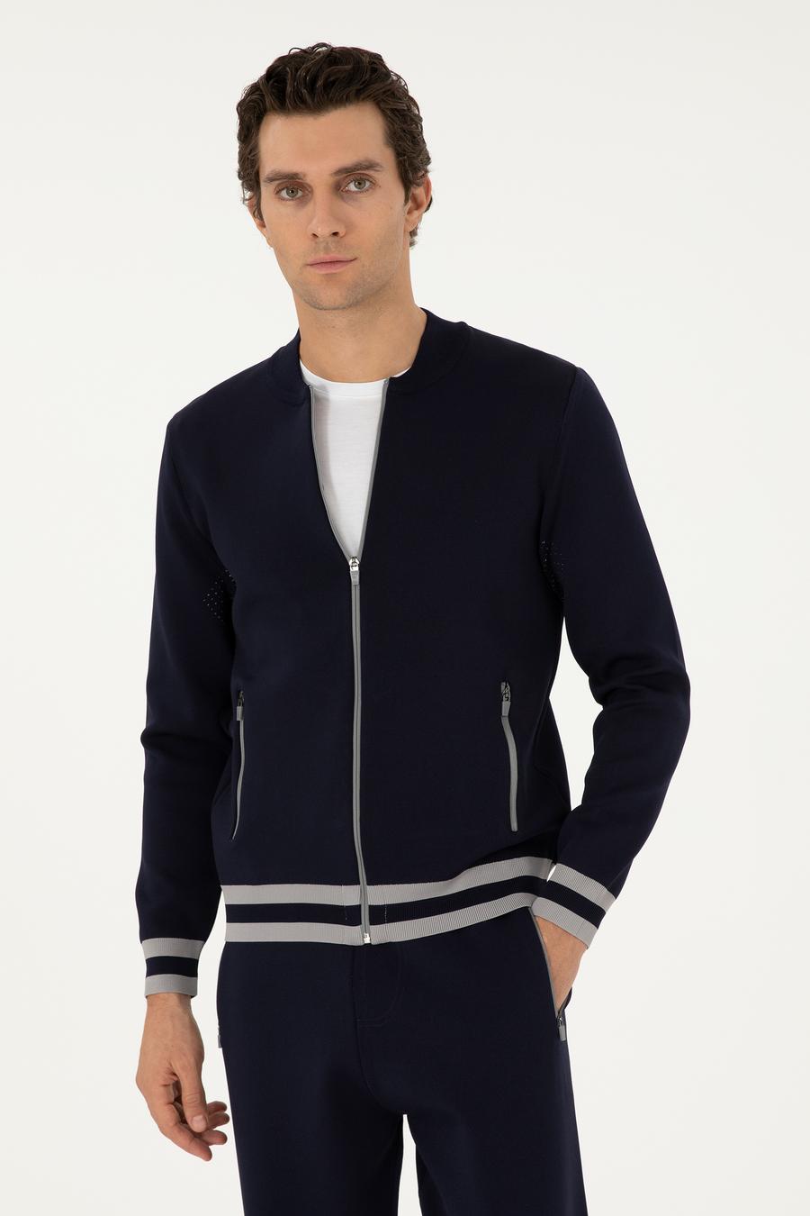 Lacivert Regular Fit Triko Hırka - 50293466025