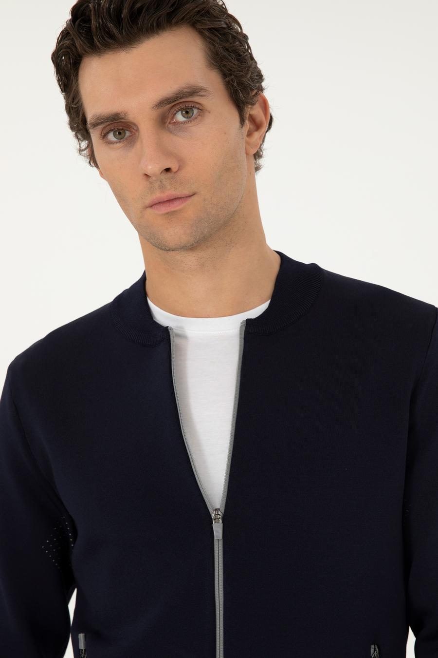 Lacivert Regular Fit Triko Hırka - 50293466025