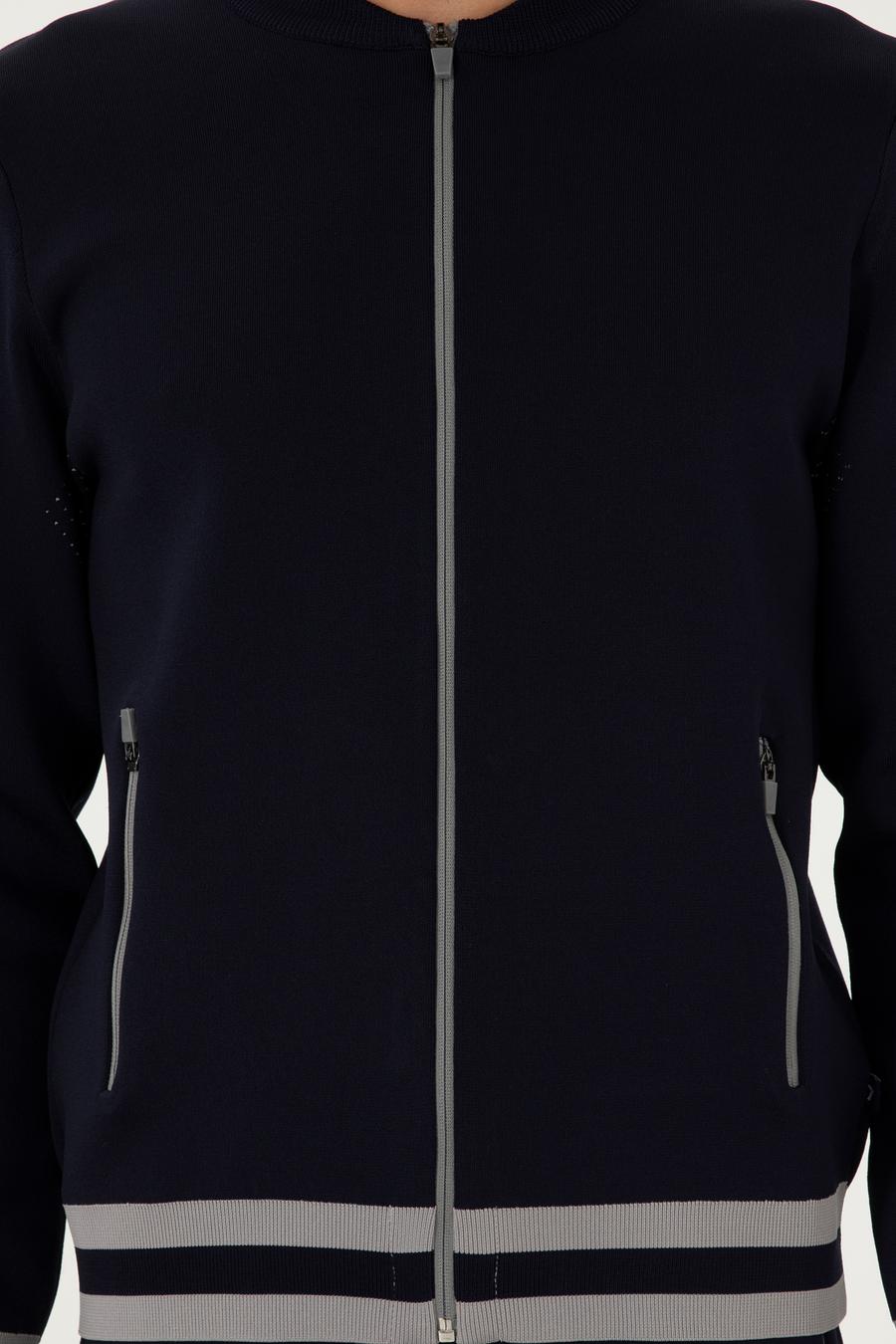 Lacivert Regular Fit Triko Hırka - 50293466025