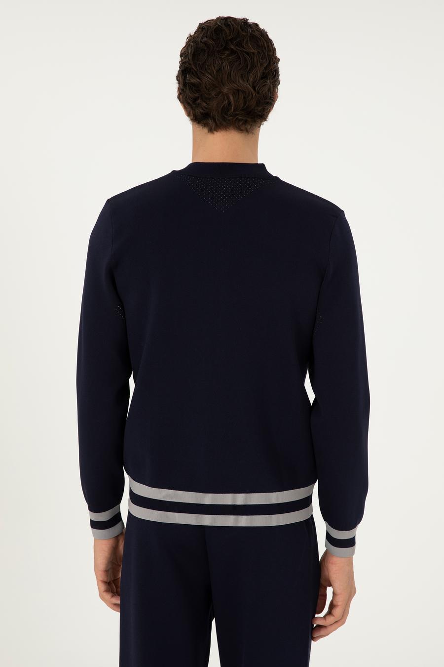 Lacivert Regular Fit Triko Hırka - 50293466025