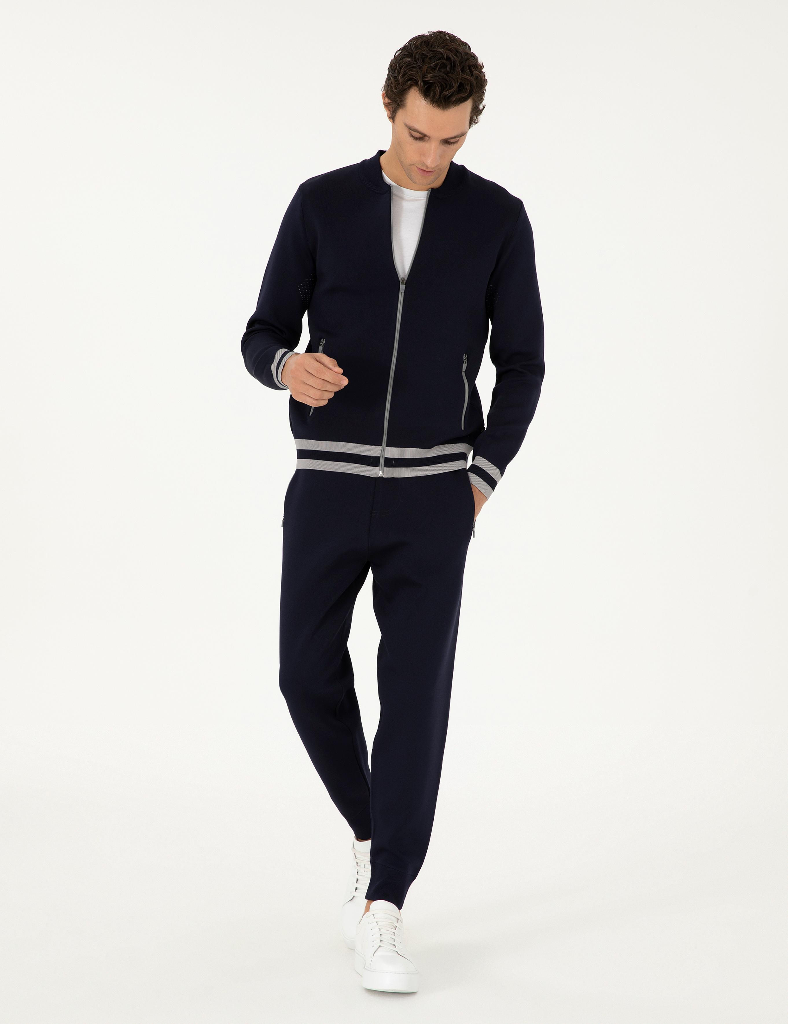 Lacivert Regular Fit Triko Hırka - 50293466025