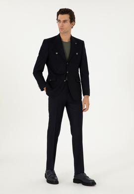 Koyu Lacivert Slim Fit Kumaş Pantolon