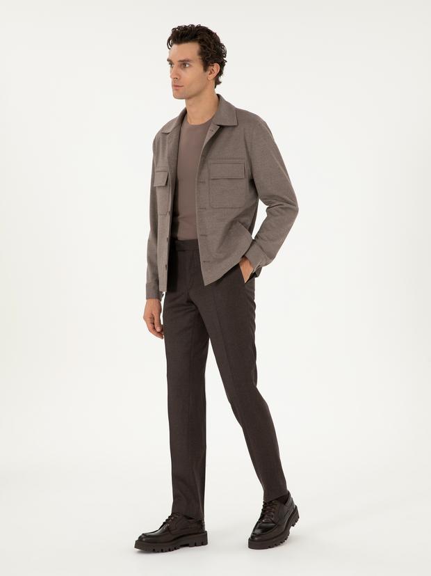 Kahverengi Slim Fit Kumaş Pantolon