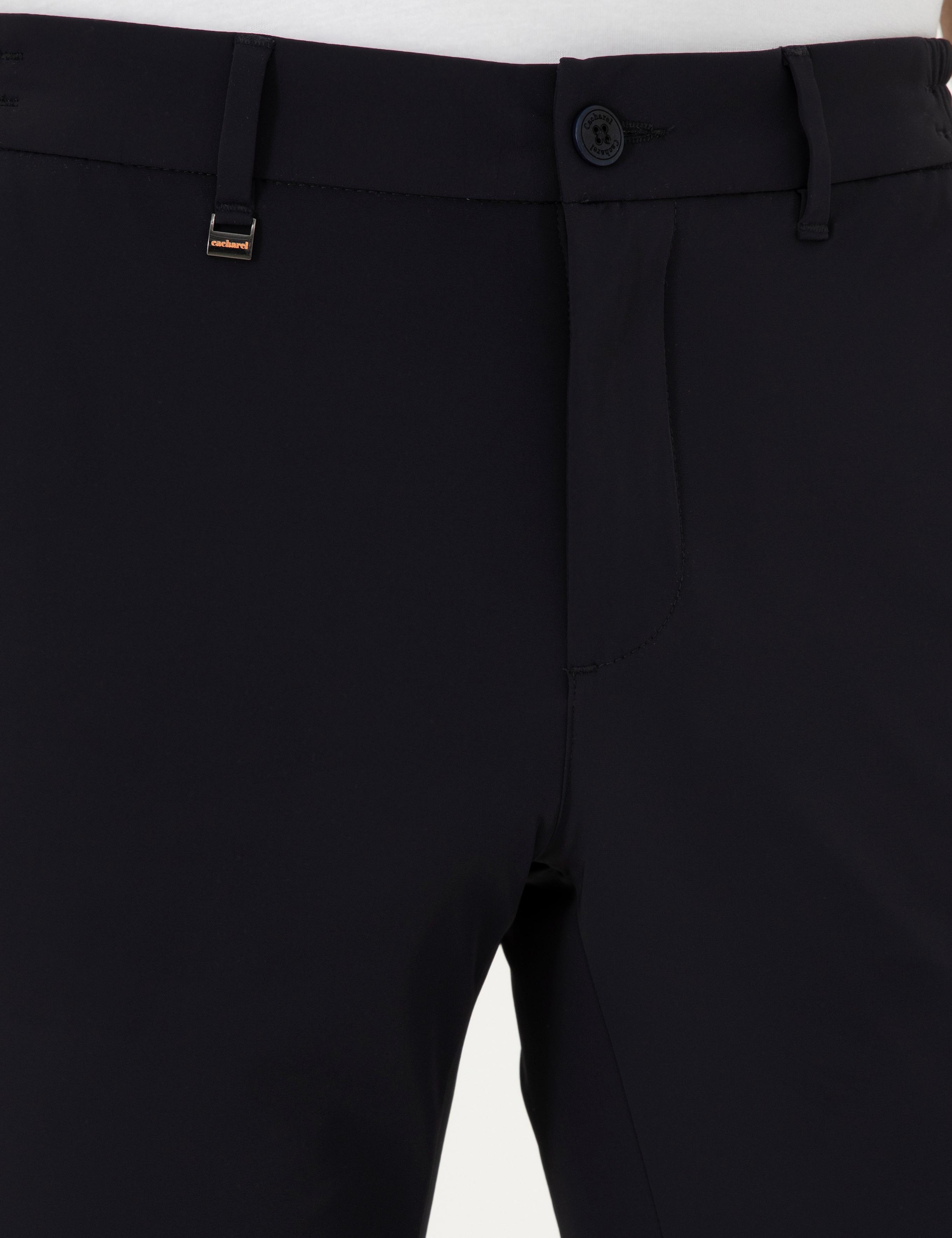 Lacivert Slim Fit Beli Lastikli Esnek Kanvas Pantolon - 50306188004