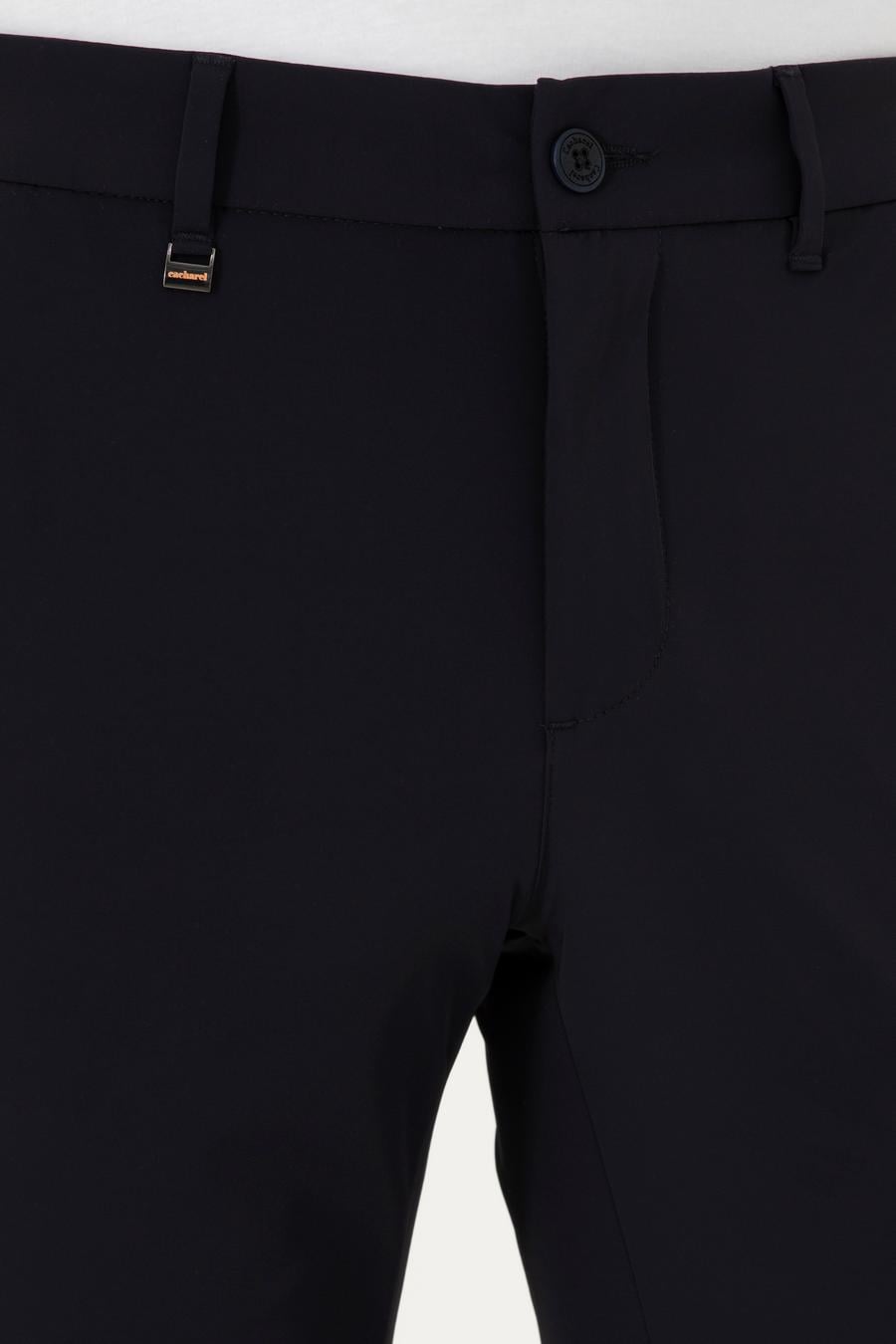 Lacivert Slim Fit Beli Lastikli Esnek Kanvas Pantolon - 50306188004