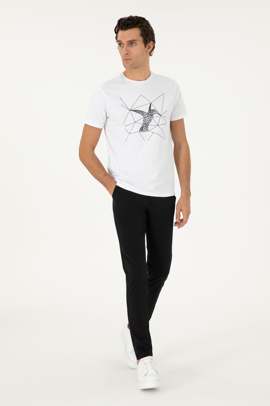 Siyah Slim Fit Beli Lastikli Esnek Kanvas Pantolon - 50306188014