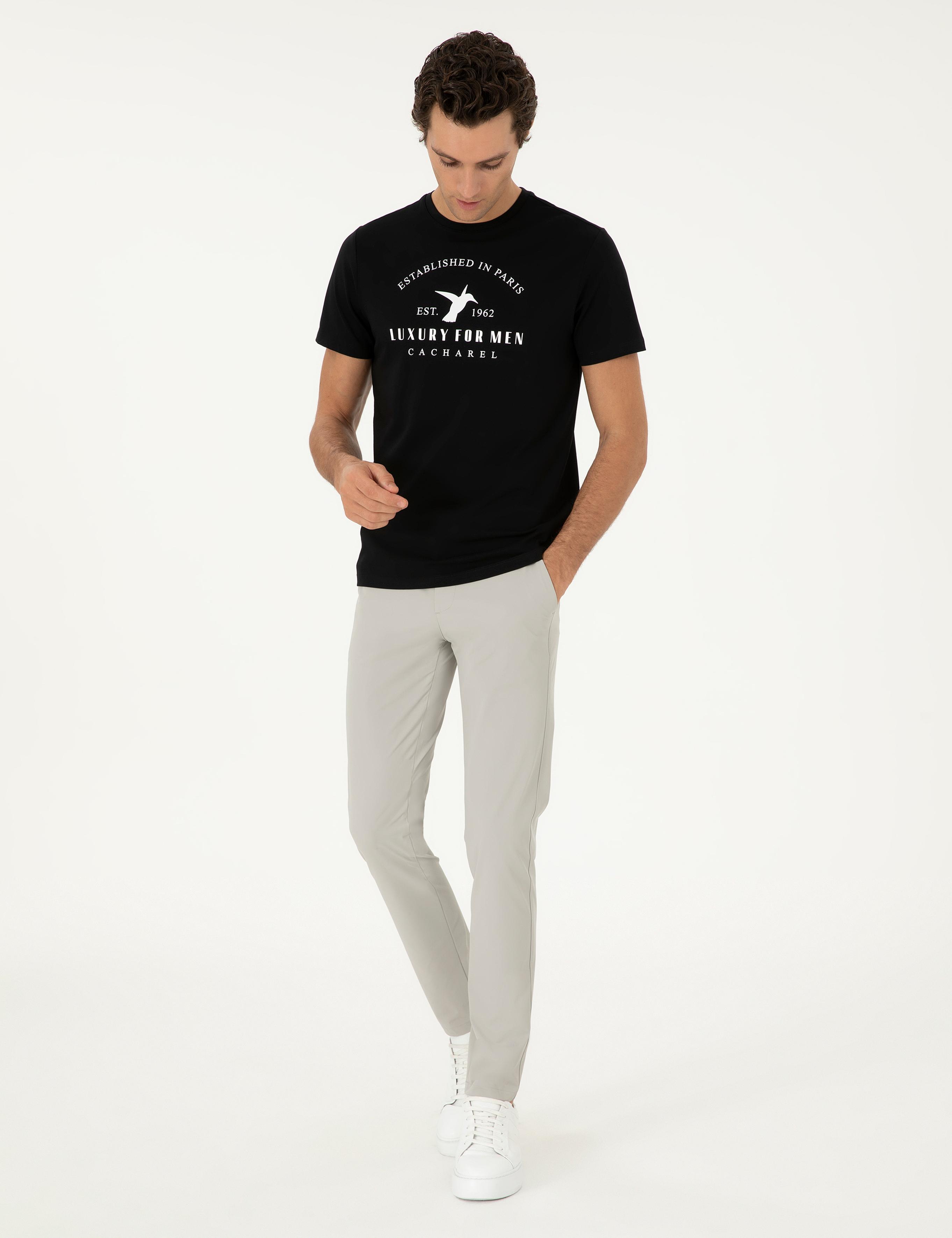 Taş Slim Fit Beli Lastikli Esnek Kanvas Pantolon - 50306188036