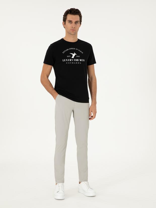 Taş Slim Fit Beli Lastikli Esnek Kanvas Pantolon