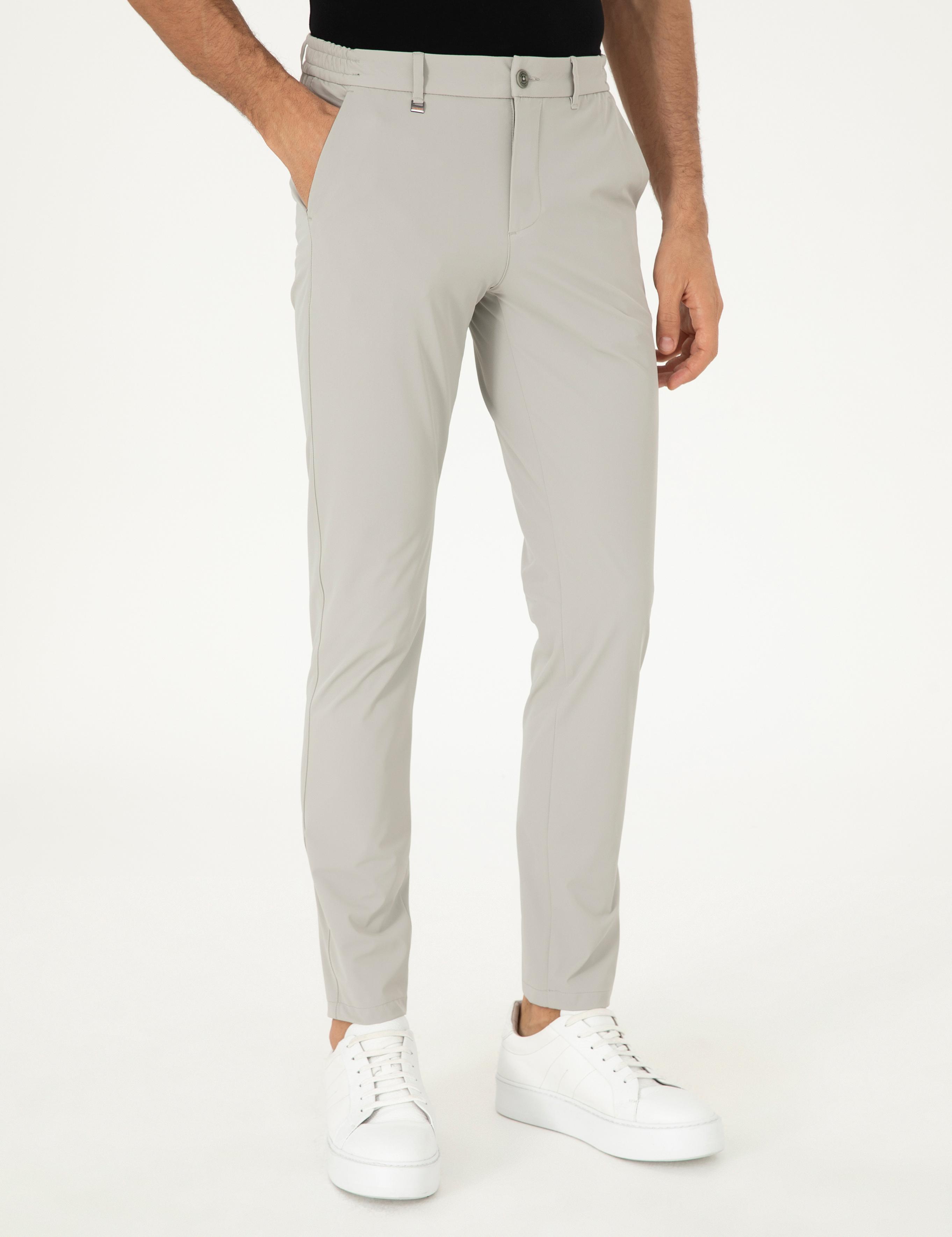 Taş Slim Fit Beli Lastikli Esnek Kanvas Pantolon - 50306188036
