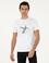 Beyaz Slim Fit Bisiklet Yaka Desenli T-shirt