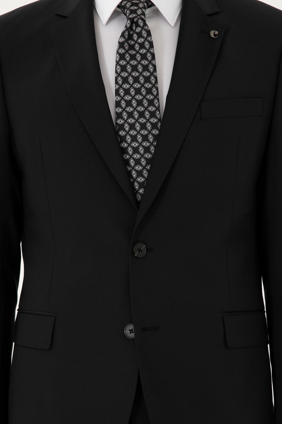 Siyah Slim Fit %100 Yün Basic Takım Elbise - 50299348038