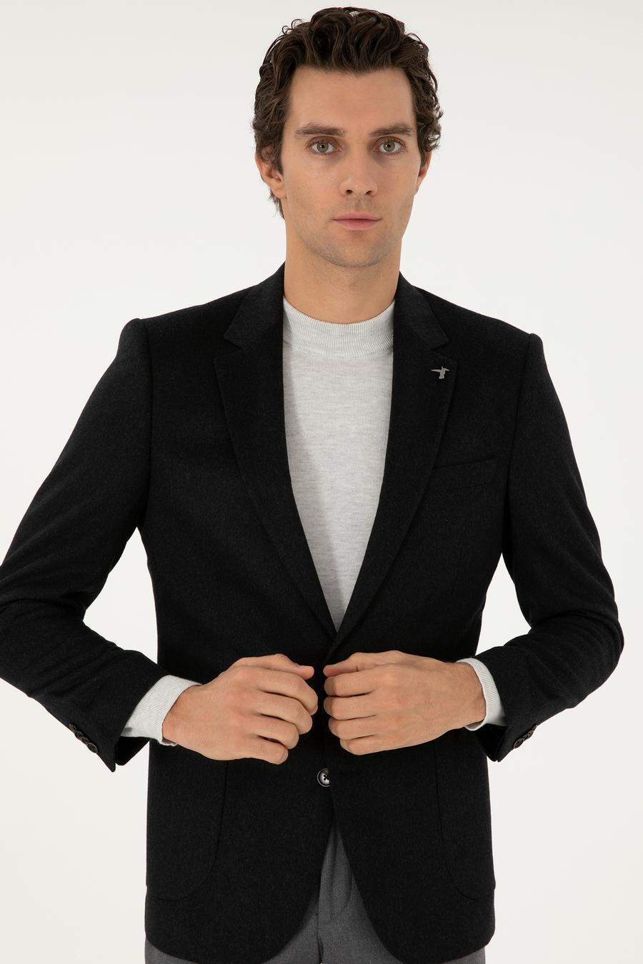 Siyah Slim Fit Ceket - 50292575074