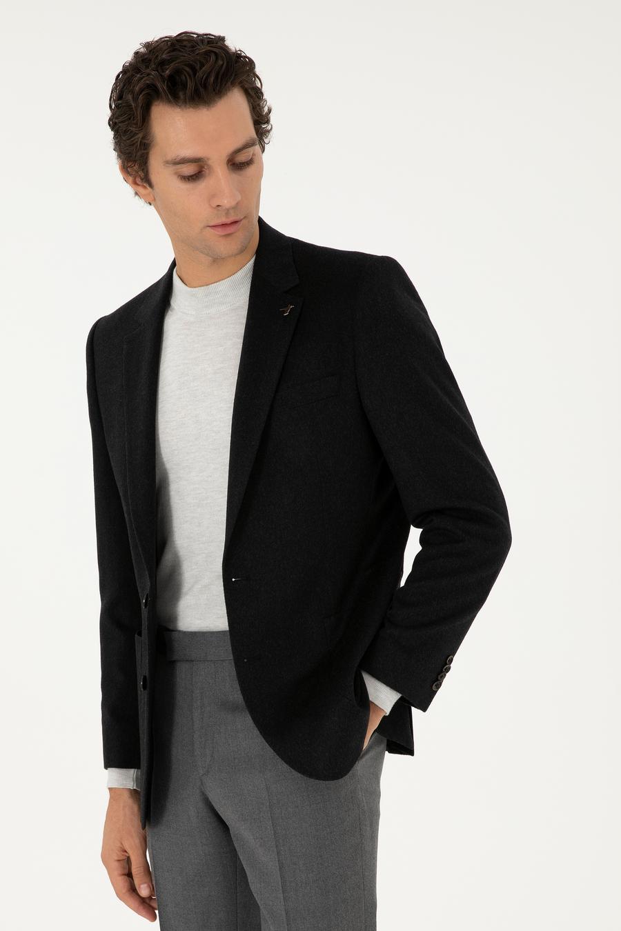 Siyah Slim Fit Ceket - 50292575074