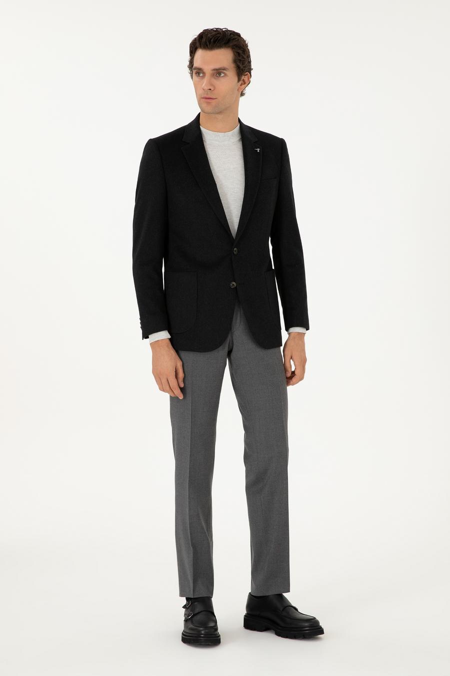 Siyah Slim Fit Ceket - 50292575074