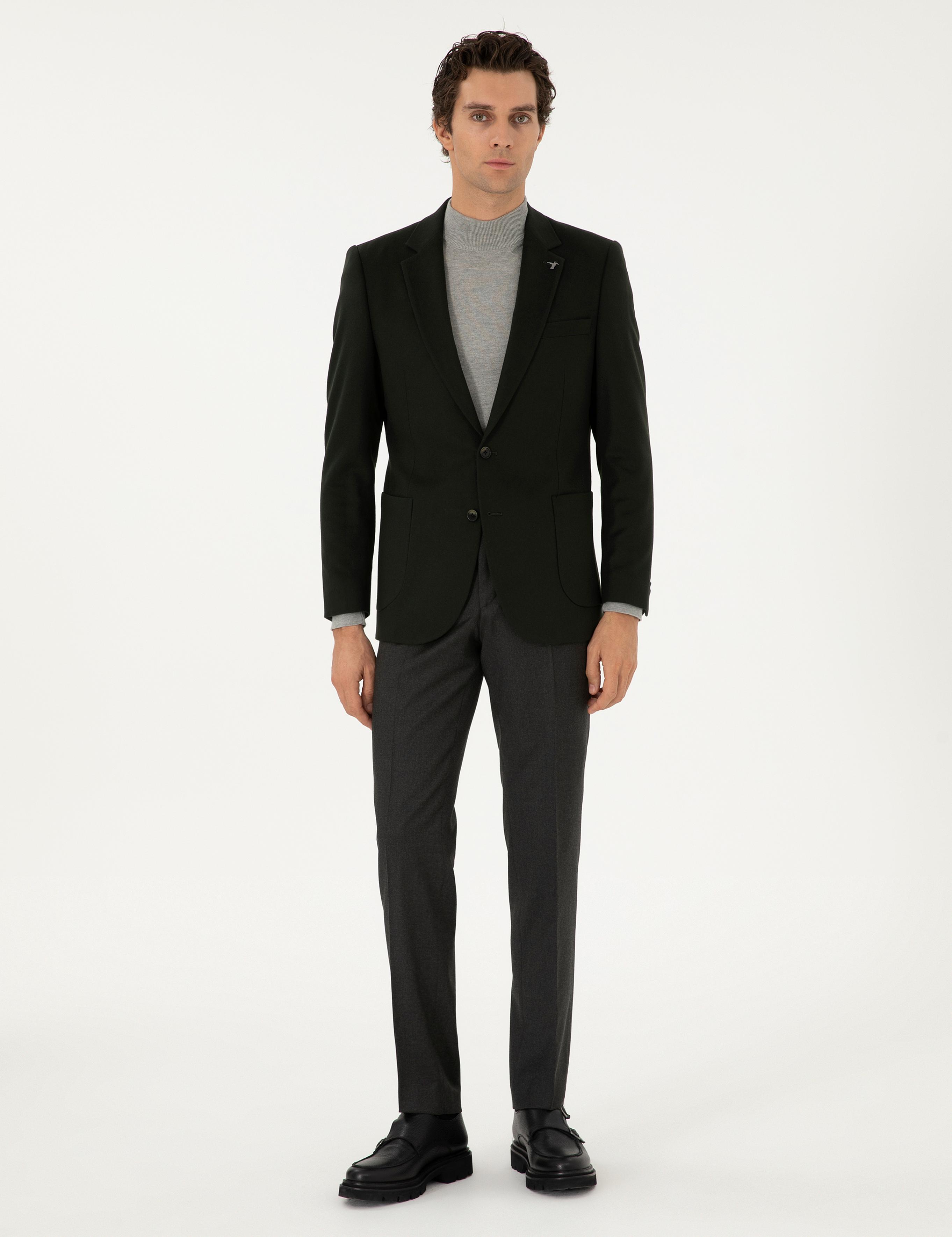 Yeşil Slim Fit Kumaş Pantolon - 50292514040