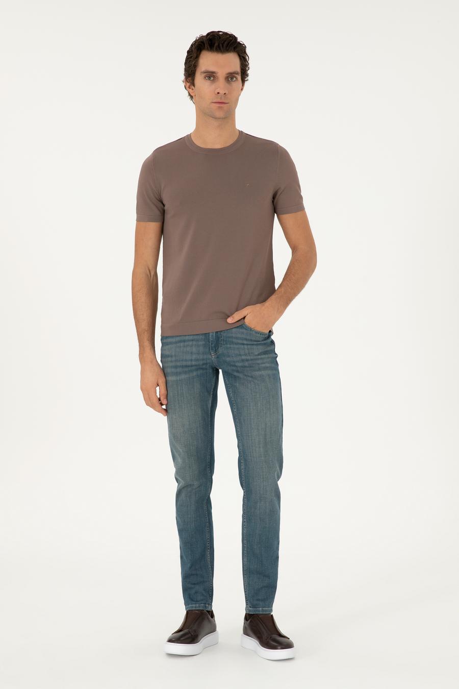 Vizon Slim Fit Bisiklet Yaka Triko T-shirt - 50293169088