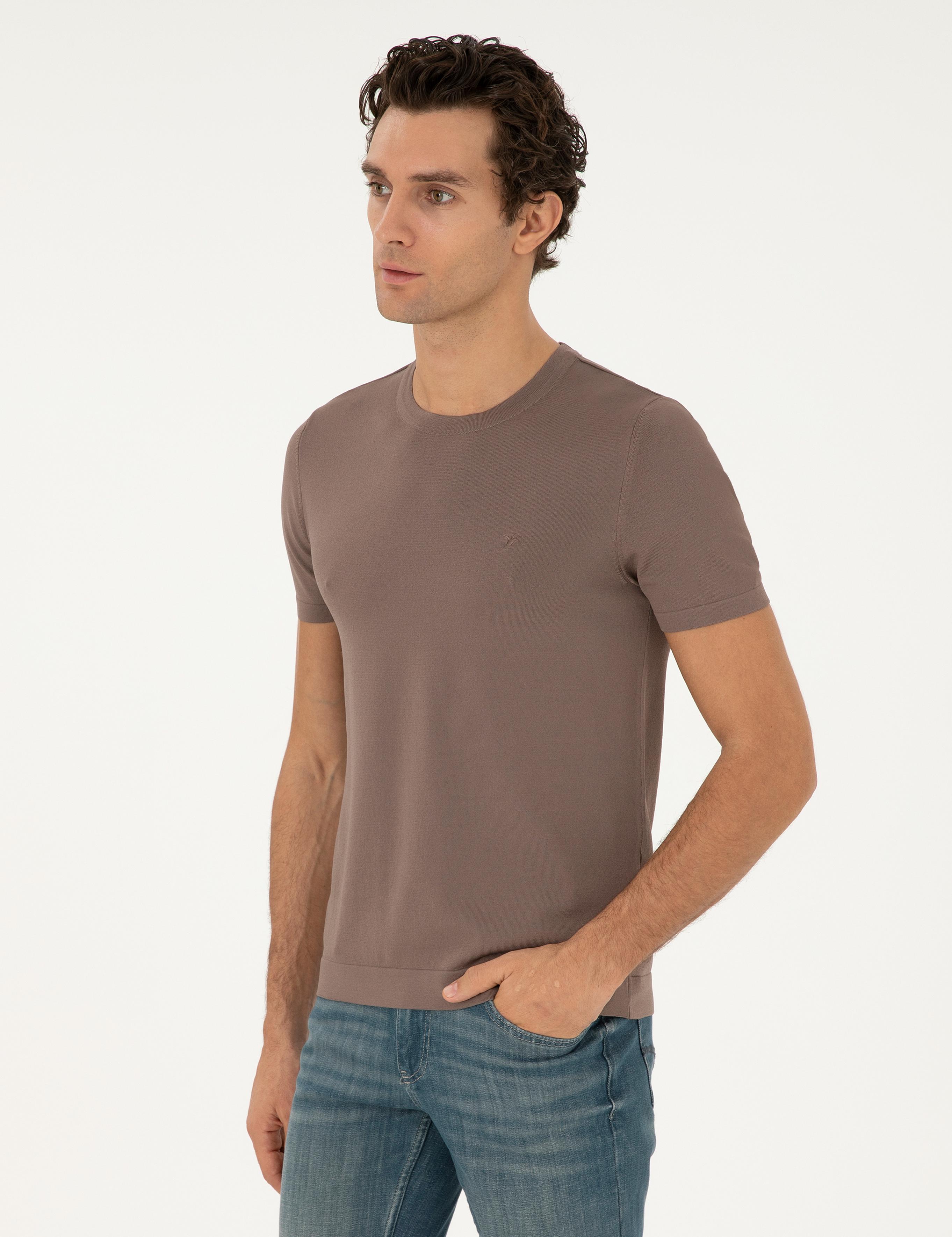 Vizon Slim Fit Bisiklet Yaka Triko T-shirt - 50293169088